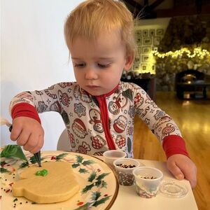 Caden Lane Santa’s Cookies Convertible Zip Romper